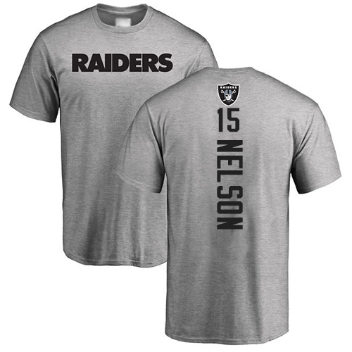 Men Oakland Raiders Ash J  J  Nelson Backer NFL Football #15 T Shirt->oakland raiders->NFL Jersey